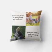 独自の写真、文字、背景の投げパイを追加する クッション (裏面)