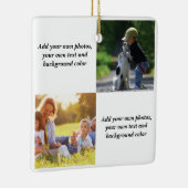 独自の写真、文字、背景の投げパイを追加する セラミックオーナメント (右)