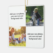 独自の写真、文字、背景の投げパイを追加する セラミックオーナメント (左)