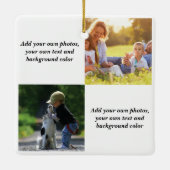 独自の写真、文字、背景の投げパイを追加する セラミックオーナメント (裏面)