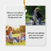 独自の写真、文字、背景の投げパイを追加する セラミックオーナメント (正面)