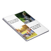 独自の写真、文字、背景の投げパイを追加する ノートブック (右側)