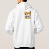 独自の写真、文字、背景の投げパイを追加する パーカ (裏面)