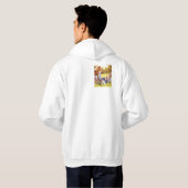 独自の写真、文字、背景の投げパイを追加する パーカ (裏面フル)