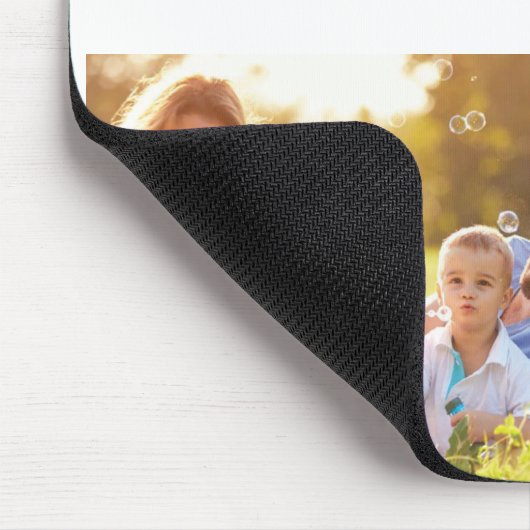 独自の写真、文字、背景の投げパイを追加する マウスパッド (コーナー)