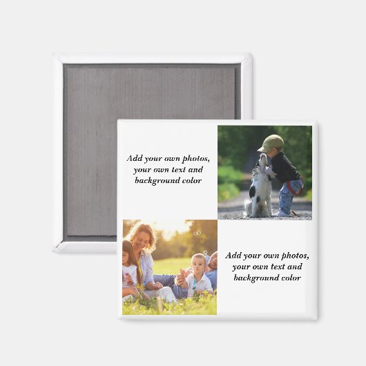 独自の写真、文字、背景の投げパイを追加する マグネット (正面/裏面)