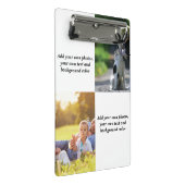 独自の写真、文字、背景の投げパイを追加する ミニクリップボード (アングル)