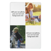 独自の写真、文字、背景の投げパイを追加する ミニクリップボード (裏面)