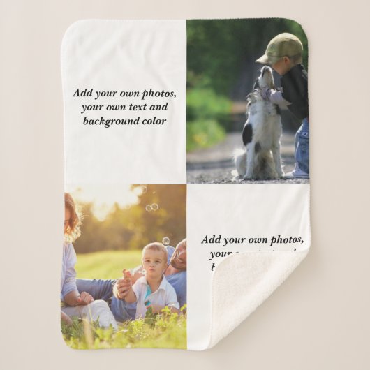 独自の写真、文字、背景の投げパイを追加 シェルパブランケット (正面)