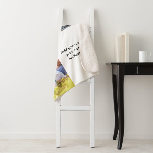 独自の写真、文字、背景の投げパイを追加 シェルパブランケット (インサイチュ)