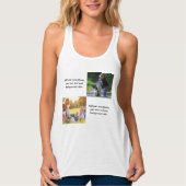 独自の写真、文字、背景の投げパイを追加 タンクトップ (正面)