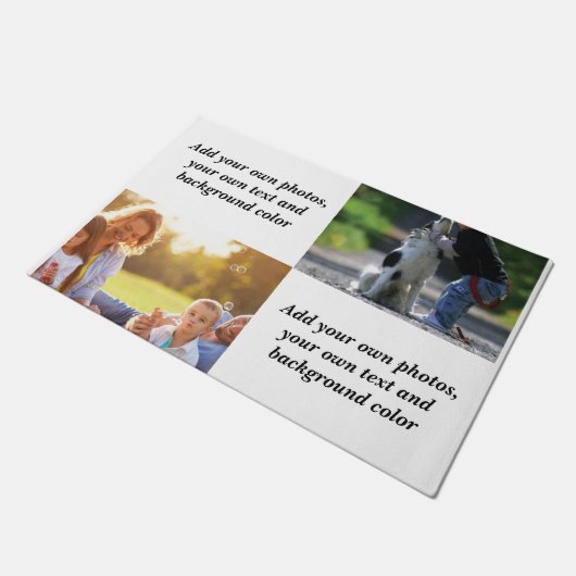 独自の写真、文字、背景の投げパイを追加 ドアマット (アングル)