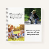 独自の写真、文字、背景の投げパイを追加 ノートブック (正面)