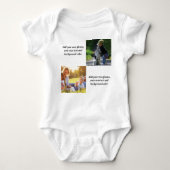 独自の写真、文字、背景の投げパイを追加 ベビーボディスーツ (正面)