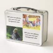 独自の写真、文字、背景の投げパイを追加 メタルランチボックス (裏面)