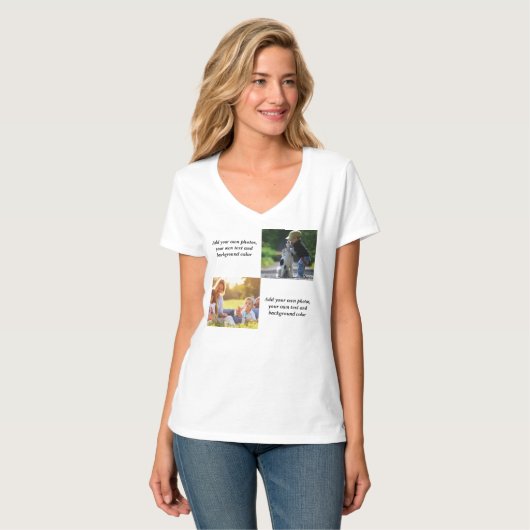 独自の写真、文字、背景の投げパイを追加 Tシャツ (正面フル)