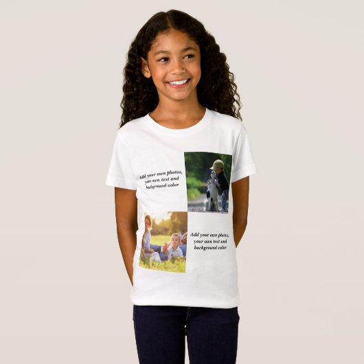 独自の写真、文字、背景の投げパイを追加 Tシャツ (正面フル)