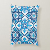 独自の写真、青と白のアズレホス アクセントクッション (裏面(縦))