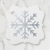 独自の冬のシルバーフォイルのスノーフレークを作成 フェイバータグ (正面)
