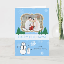 独自の冬のシーンを作成フォトホリデーカード シーズンカード