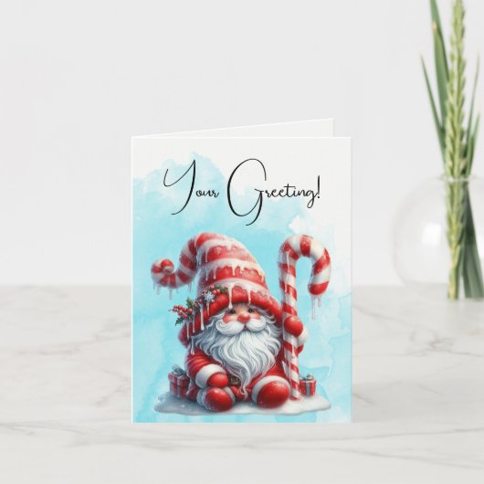 独自の冬のペパーミントクリスマス格言を作成 シーズンカード (正面)