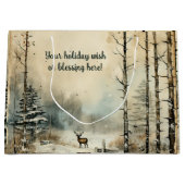 独自の冬のヴィンテージを作成 ラージペーパーバッグ (正面)