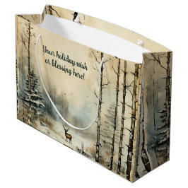 独自の冬のヴィンテージを作成 ラージペーパーバッグ