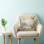 独自の冬のヴィンテージ風景を作成 クッション (椅子)