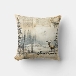 独自の冬のヴィンテージ風景を作成 クッション