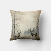 独自の冬の鹿ヴィンテージを作成 クッション (裏面)
