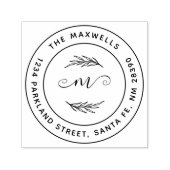 独自の分岐ラウンドファミリー差出人住所の作成 セルフインキングスタンプ (デザイン)