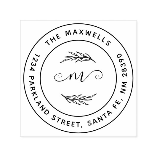 独自の分岐ラウンドファミリー差出人住所の作成 セルフインキングスタンプ (デザイン)