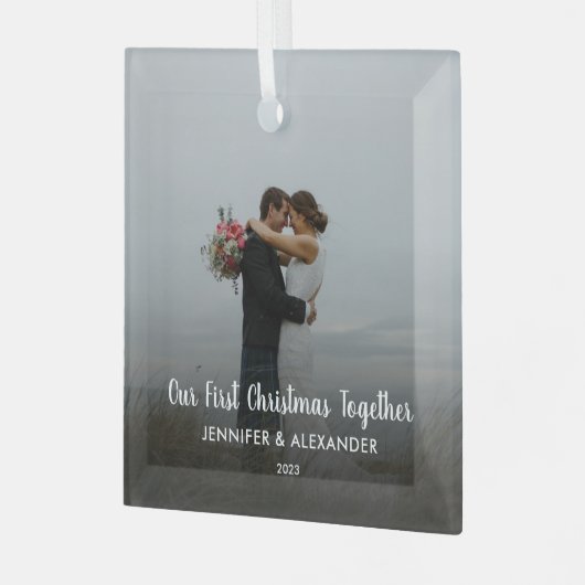 独自の初めてのクリスマスを作成 ガラスオーナメント (正面左)