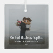 独自の初めてのクリスマスを作成 ガラスオーナメント (正面)