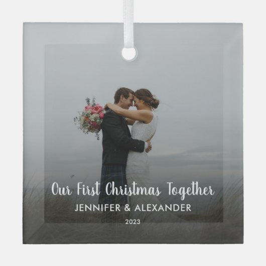 独自の初めてのクリスマスを作成 ガラスオーナメント (正面)