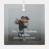 独自の初めてのクリスマスを作成 ガラスオーナメント (正面)