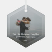 独自の初めてのクリスマスを作成 ガラスオーナメント (正面)