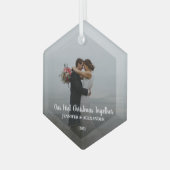 独自の初めてのクリスマスを作成 ガラスオーナメント (正面左)