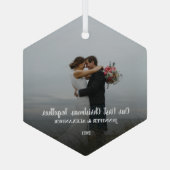 独自の初めてのクリスマスを作成 ガラスオーナメント (裏面)