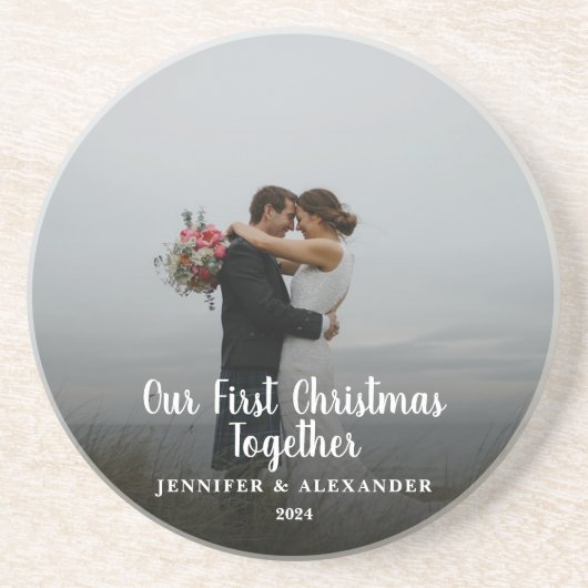 独自の初めてのクリスマスを作成 コースター (正面)