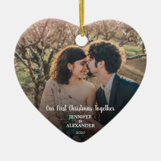 独自の初めてのクリスマスを作成 セラミックオーナメント (正面)