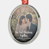 独自の初めてのクリスマスを作成 メタルオーナメント (左)