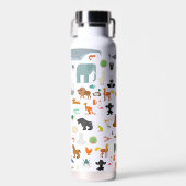 独自の動物パターンを作成名前をカスタムする ウォーターボトル (正面)