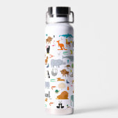 独自の動物パターンを作成名前をカスタムする ウォーターボトル (背面)