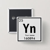 独自の化学要素を作成します。正方形ボタン 缶バッジ (正面&裏面)