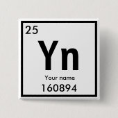 独自の化学要素を作成します。正方形ボタン 缶バッジ (正面)