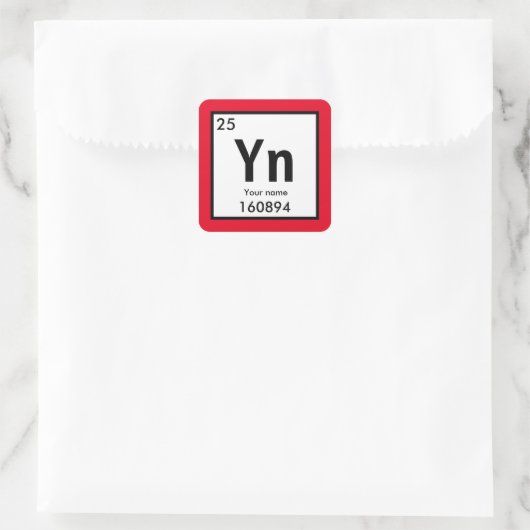 独自の化学要素を作成する スクエアシール (バッグ)