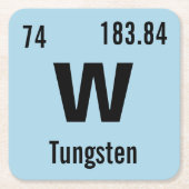 独自の化学要素を作成 スクエアペーパーコースター (正面)