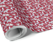 独自の北欧の白い馬と鳥の赤を作成 ラッピングペーパー (ロールコーナー)