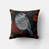 独自の北欧の青い鳥を作成 クッション (裏面)